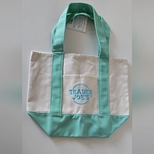 Trader's Joe Mint Green Pastel Mini TOTE bag NEW